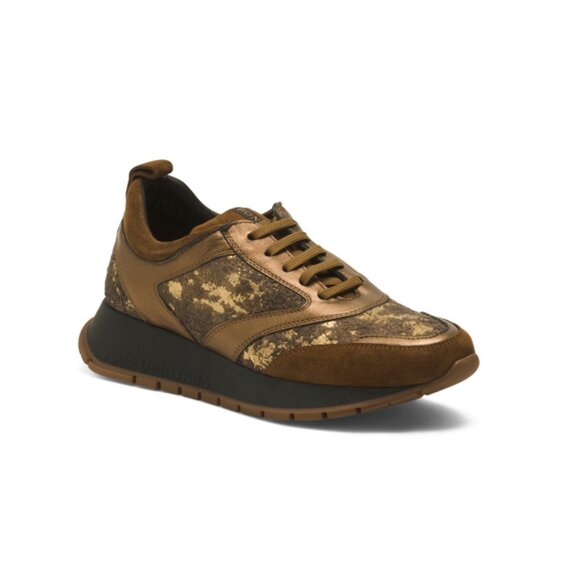 PONS QUINTANA toffee Made In Spain Suede Cocco Sneakers - Picture 1 of 2